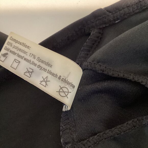 Marina West Swim Deep End One-Shoulder One-Piece Swimsuit Sz L Black #291E - Picture 9 of 9